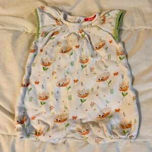 Adorable Smiling Flowers Print Baby Romper